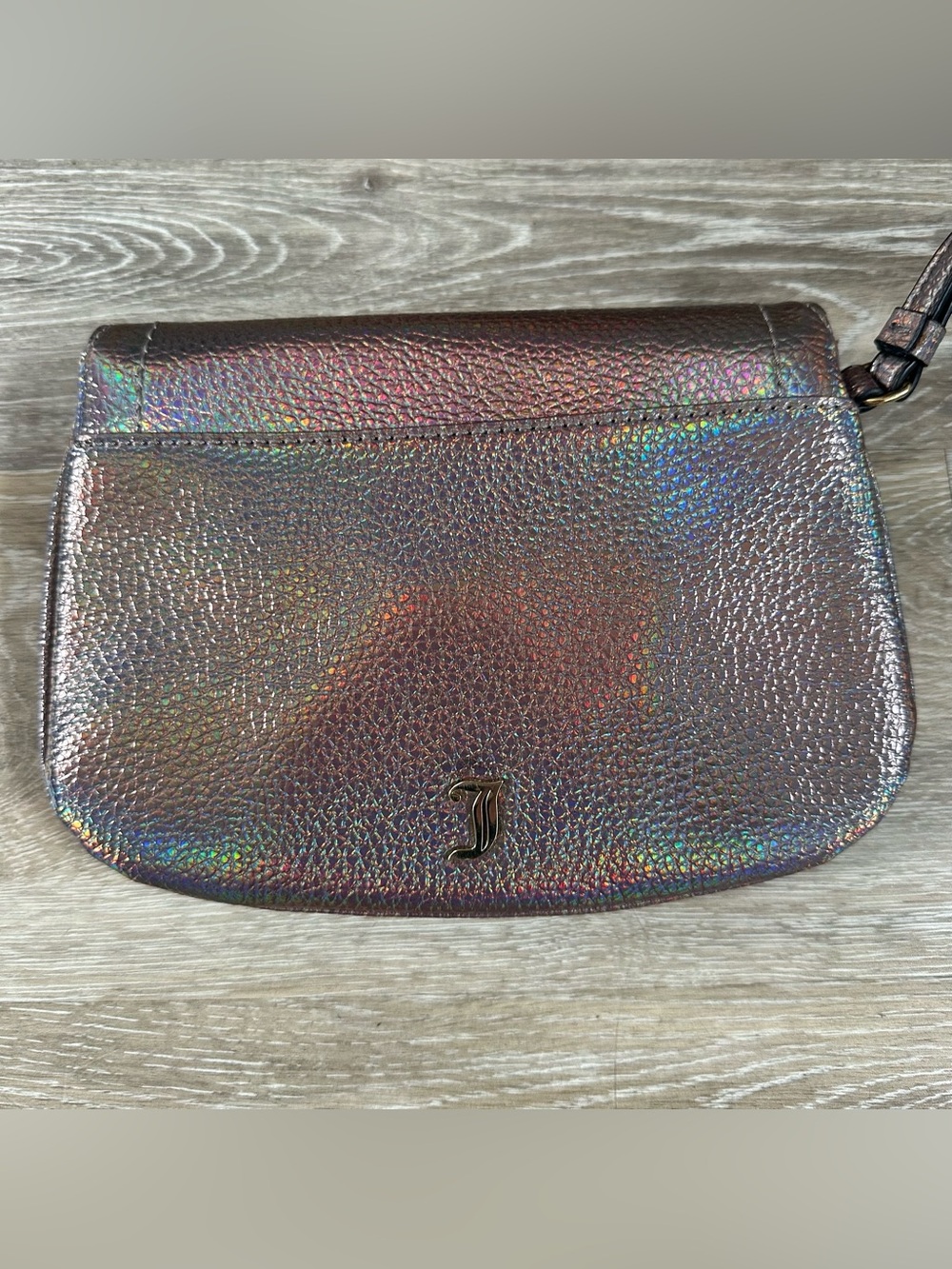Pewter Rainbow holographic juicy couture clutch bracelet purse - Picture 5 of 7